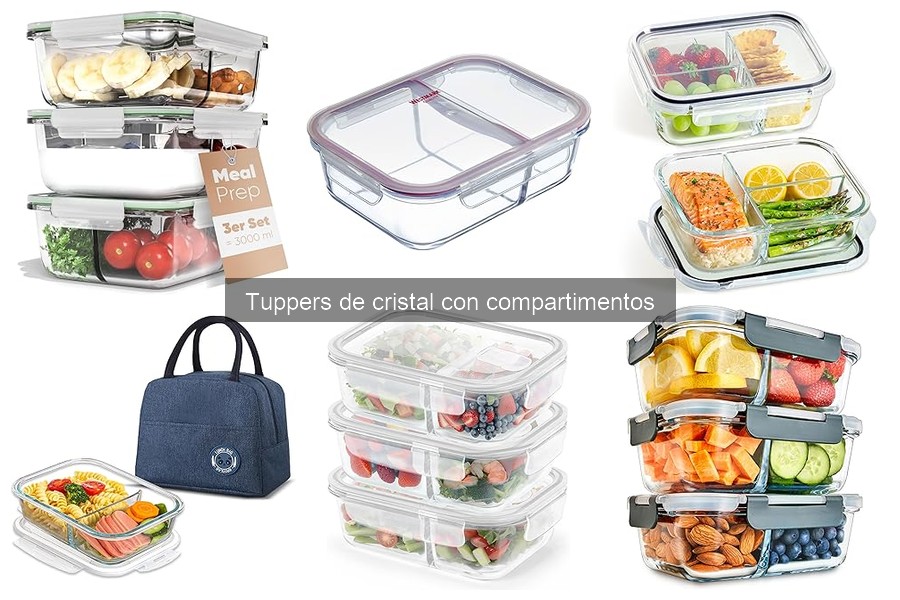 Compra tuppers de cristal con compartimentos a buen precio